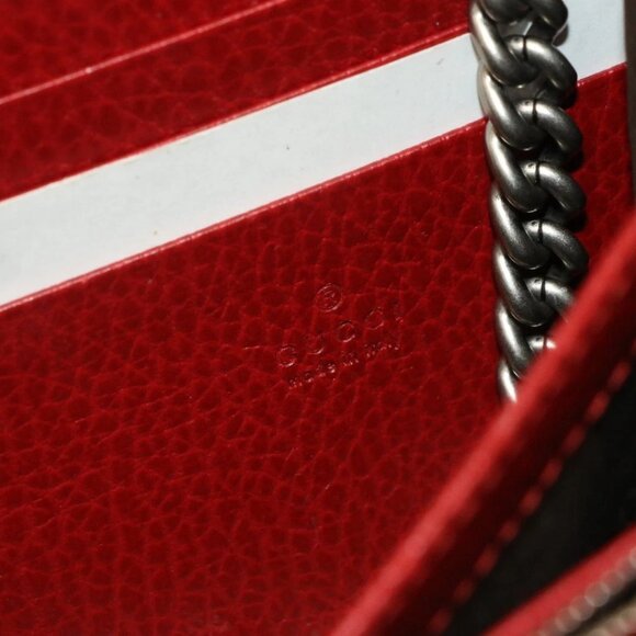 GUCCI Dionysus Mini Red Clutch 401231 496334 w/ Silver Chain Strap - Picture 14 of 15